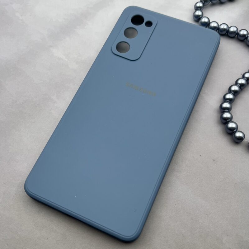 قاب گوشی Galaxy S20 FE سامسونگ سیلیکونی های کپی طرح ساده آبی فیلی محافظ لنز دار کد 93865 - Image 2