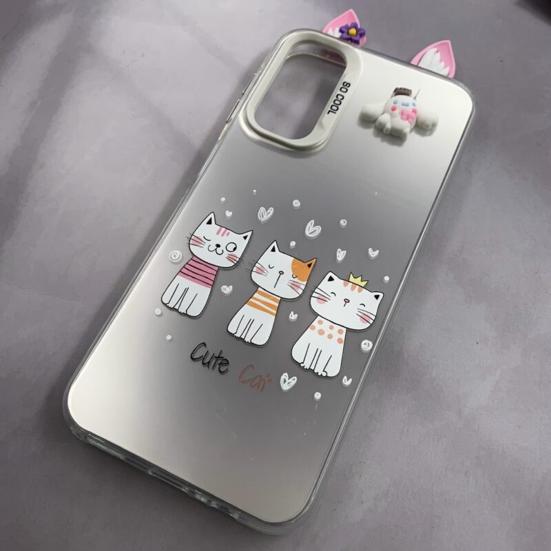 قاب گوشی Galaxy A14 سامسونگ SO COOL اورجینال عروسکی برجسته گوش دار گربه متال کد 96087 - Image 2