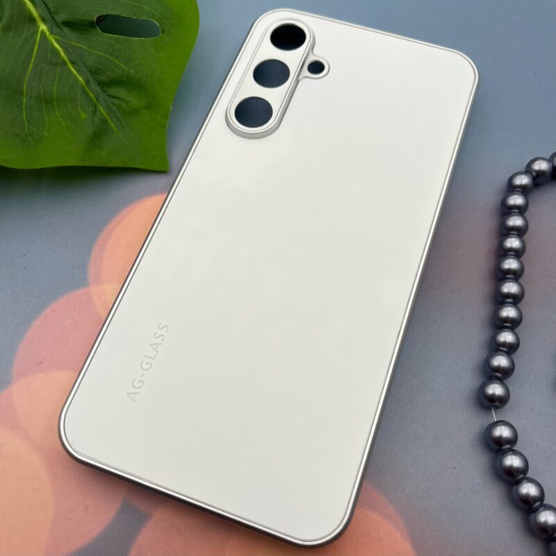 قاب گوشی Galaxy S23 FE سامسونگ PVD اورجینال AG-GLASS دور سیلیکونی محافظ لنز دار رنگ سفید کد 10920 - Image 2