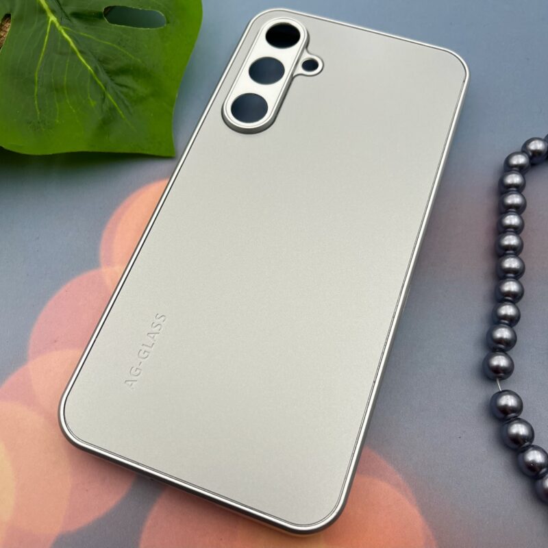 قاب گوشی Galaxy S23 FE سامسونگ PVD AG-GLASS دور سیلیکونی محافظ لنز دار رنگ نقره ای کد 12532 - Image 2