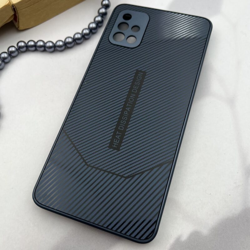 قاب گوشی Galaxy A51 سامسونگ PVD Case طرح کربن اسپرت محافظ لنز دار سرمه ای کد 18153 - Image 2