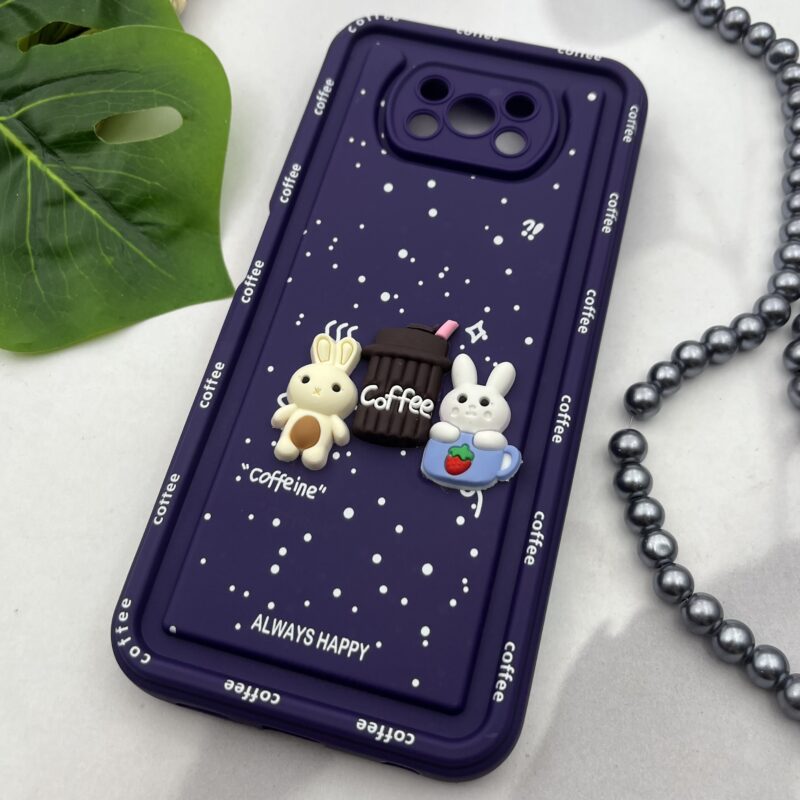 قاب گوشی Poco X3 / Poco X3 NFC / Poco X3 Pro شیائومی سیلیکونی Solidcase عروسکی برجسته Coffe محافظ لنز دار بنفش کد 22781 - Image 2