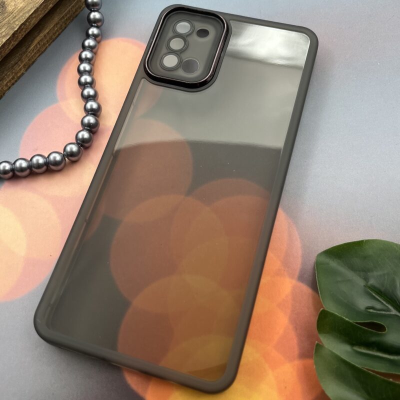 قاب گوشی Galaxy A31 سامسونگ سیلیکونی ژله ای دور سیلیکونی متال شفاف محافظ لنز دار شیشه ای مشکی کد 54939 - Image 2