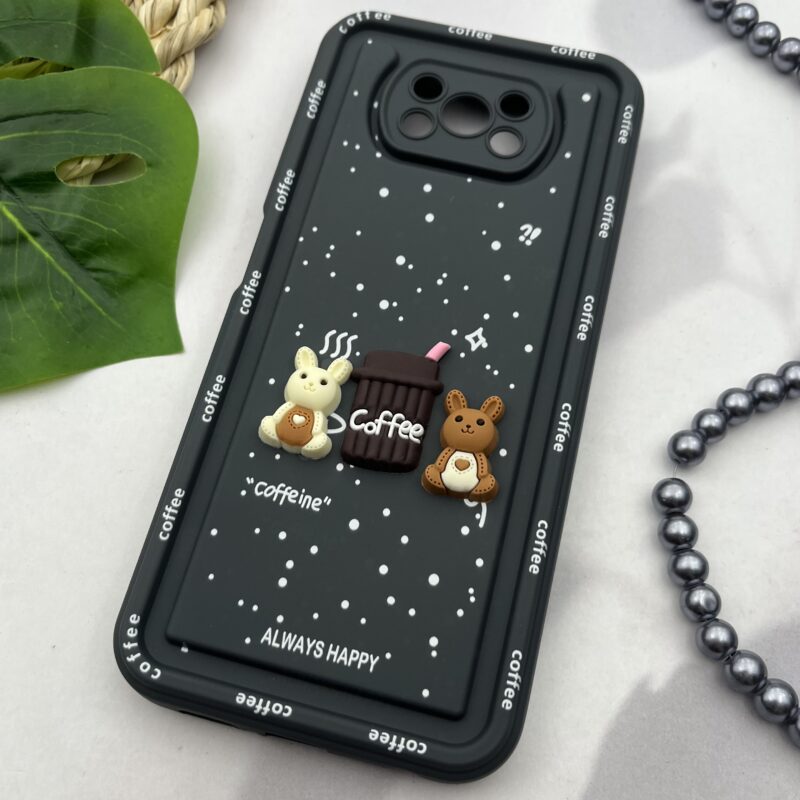 قاب گوشی Poco X3 / Poco X3 NFC / Poco X3 Pro شیائومی سیلیکونی Solidcase عروسکی برجسته Coffe محافظ لنز دار نوک مدادی کد 70043 - Image 2