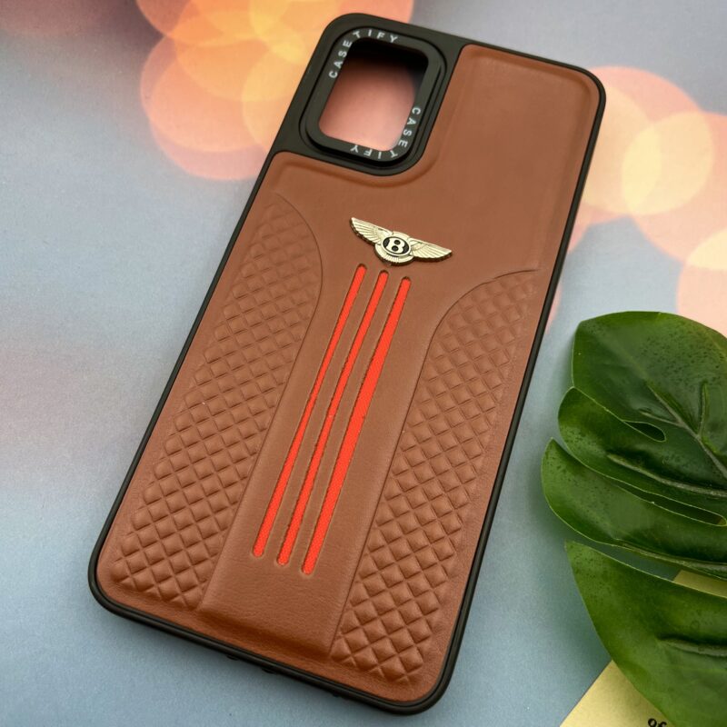 قاب گوشی Galaxy A12 / Galaxy M12 سامسونگ CASETIFY چرم بنتلی Bentley برجسته اسپرت عسلی کد 99537 - Image 2