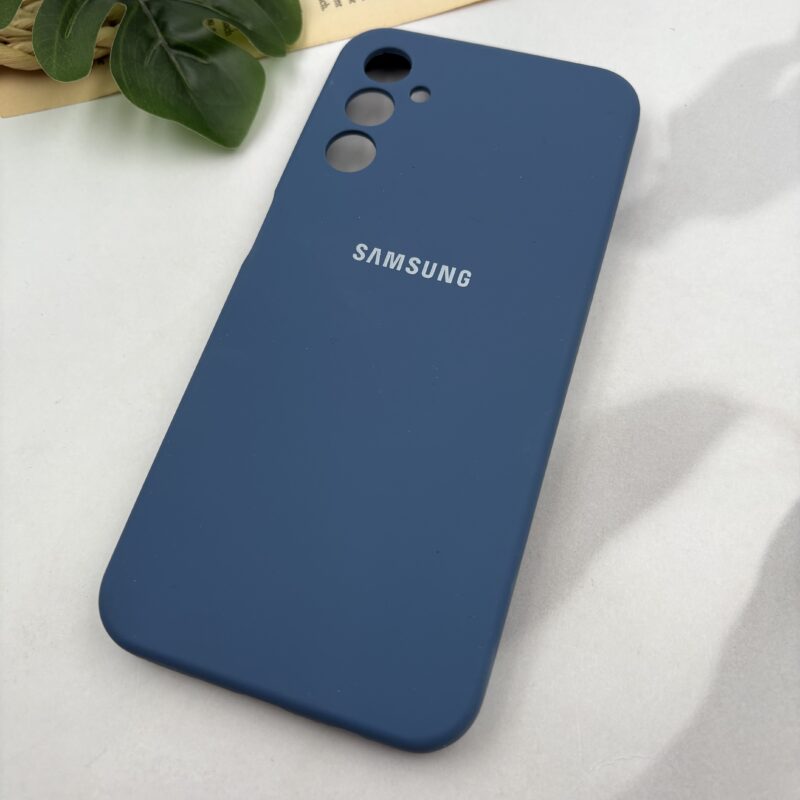 قاب گوشی Galaxy A14 سامسونگ سیلیکونی پاک کنی اورجینال داخل پارچه ای محافظ لنز دار رنگ سرمه ای کد 19478 - Image 2