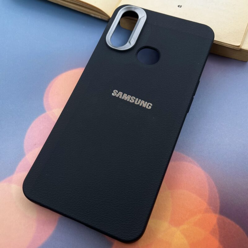 قاب گوشی Galaxy A10S سامسونگ Leather Design طرح چرم لوگو برجسته لنز کروم اسپرت مشکی کد 22554 - Image 2