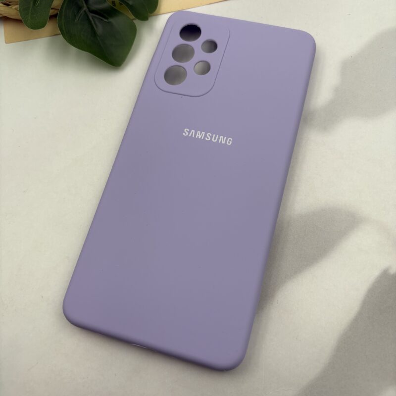 قاب گوشی Galaxy A73 سامسونگ سیلیکونی پاک کنی اورجینال داخل پارچه ای محافظ لنز دار رنگ یاسی کد 31987 - Image 2