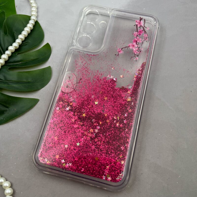 قاب گوشی Galaxy A15 سامسونگ آکواریومی شفاف اکلیلی محافظ لنز دار طرح شکوفه بهاری کد 33113 - Image 2
