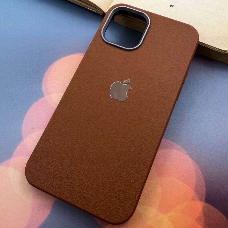 قاب گوشی iPhone 11 Pro آیفون Leather Design طرح چرم لوگو برجسته لنز کروم اسپرت عسلی کد 33730 - Image 2