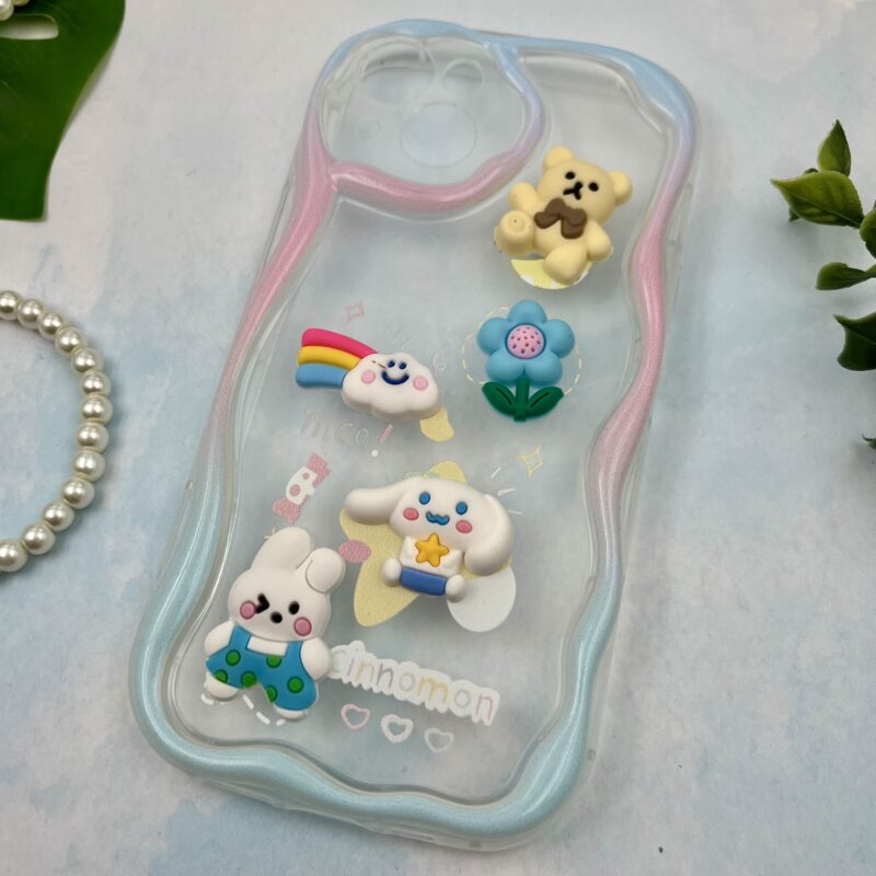 قاب گوشی iPhone 13 آیفون Baby Case عروسکی برجسته فانتزی شفاف محافظ لنز دار کد 40578 - Image 2