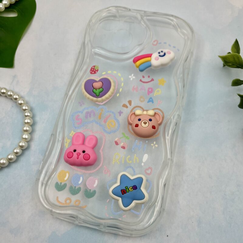 قاب گوشی iPhone 13 آیفون Baby Case عروسکی برجسته فانتزی شفاف محافظ لنز دار کد 41648 - Image 2