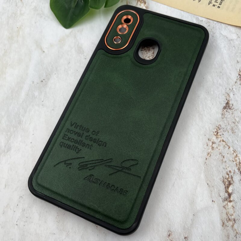 قاب گوشی Galaxy A20 / Galaxy A30 سامسونگ ASN Cace لنز متال چرمی کلاسیک محافظ لنز دار سبز تیره کد 44604 - Image 2