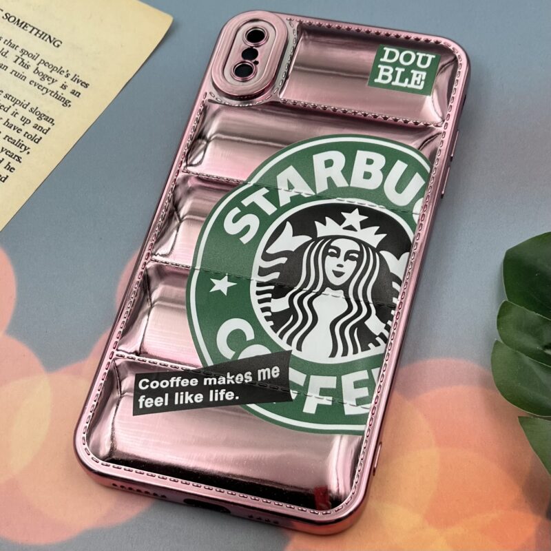 قاب گوشی iPhone X / iPhone XS آیفون پافری Metalic طرح استارباکس محافظ لنز دار کد 53929 - Image 2