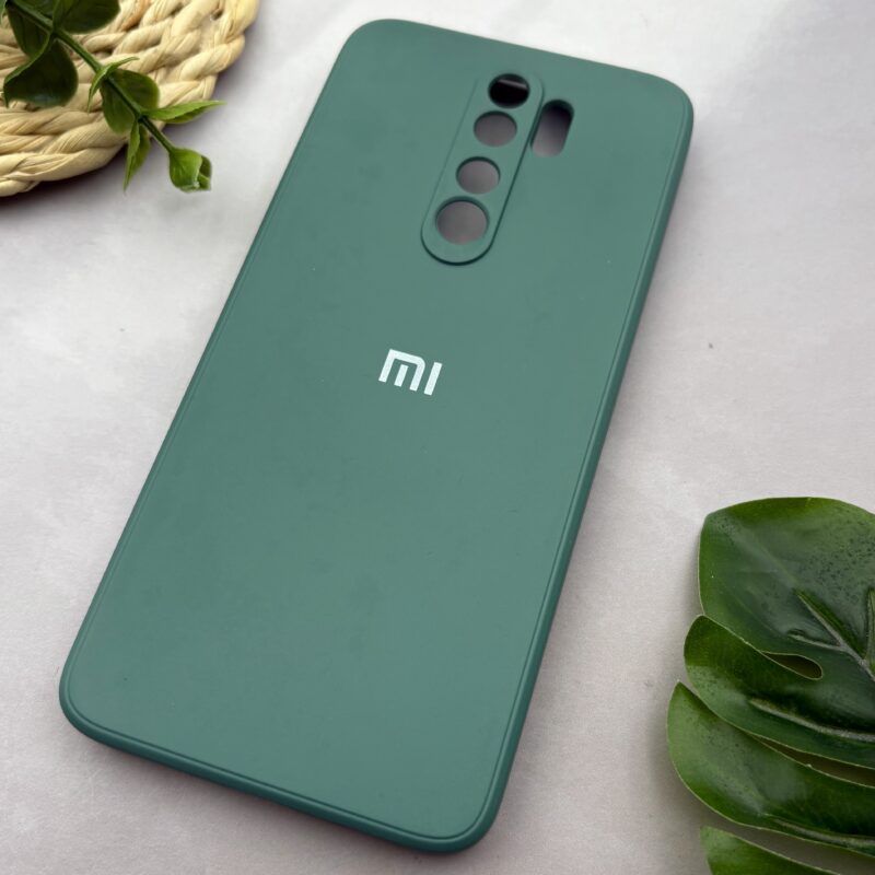 قاب گوشی Redmi Note 8 Pro شیائومی سیلیکونی های کپی سبز تیره محافظ لنز دار کد 58952 - Image 2