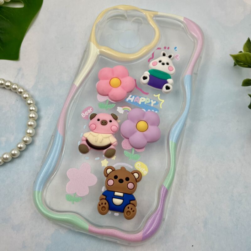 قاب گوشی iPhone 13 آیفون Baby Case عروسکی برجسته فانتزی شفاف محافظ لنز دار کد 62629 - Image 2