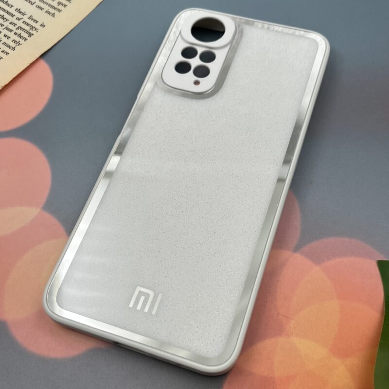 قاب گوشی Redmi Note 11 4G / Redmi Note 11S شیائومی PVD دور سیلیکونی شاین دار اکلیلی لوکس محافظ لنز دار سفید نقره ای کد 62855 - Image 2