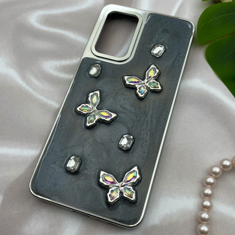 قاب گوشی Galaxy A52 / Galaxy A52S سامسونگ رزینی الماس اورجینال طرح پروانه Metal لاکچری کد 72442 - Image 2