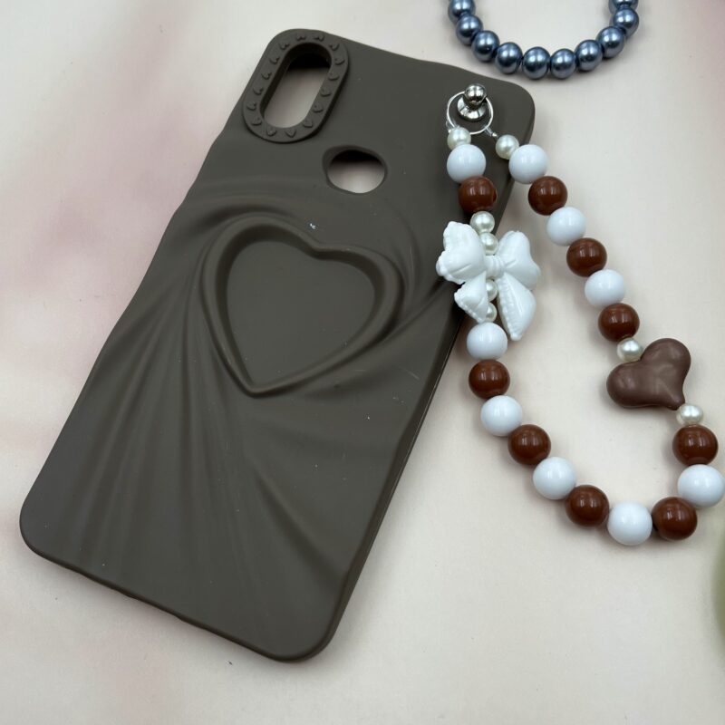 قاب گوشی Galaxy A10S سامسونگ دستبندی مرواریدی جدا شونده طرح LOVE برجسته قهوه ای کد 92098 - Image 2