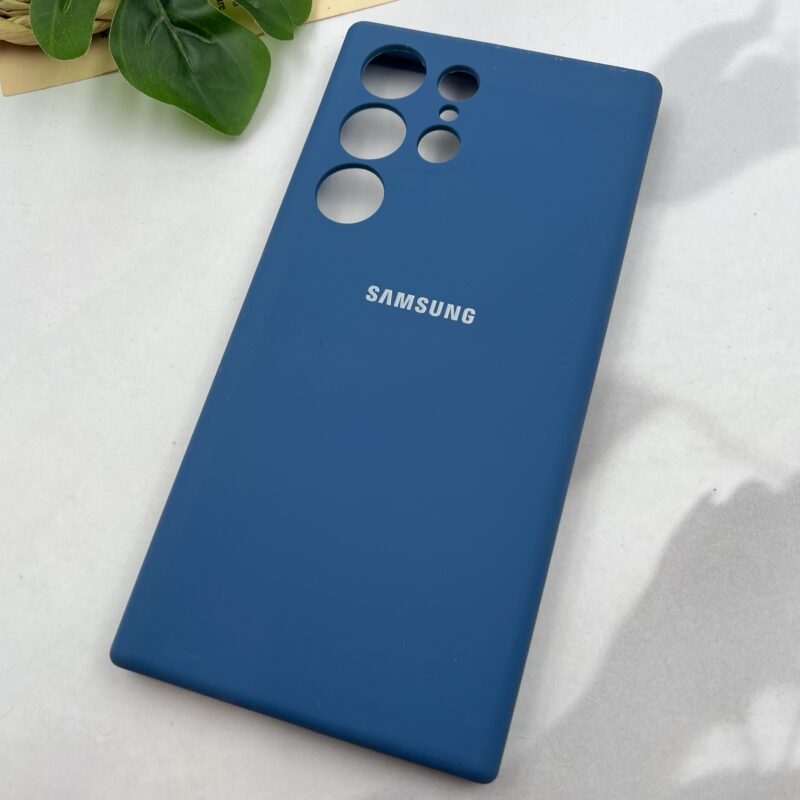قاب گوشی Galaxy S23 Ultra سامسونگ سیلیکونی پاک کنی اورجینال داخل پارچه ای محافظ لنز دار رنگ آبی کد 96688 - Image 2