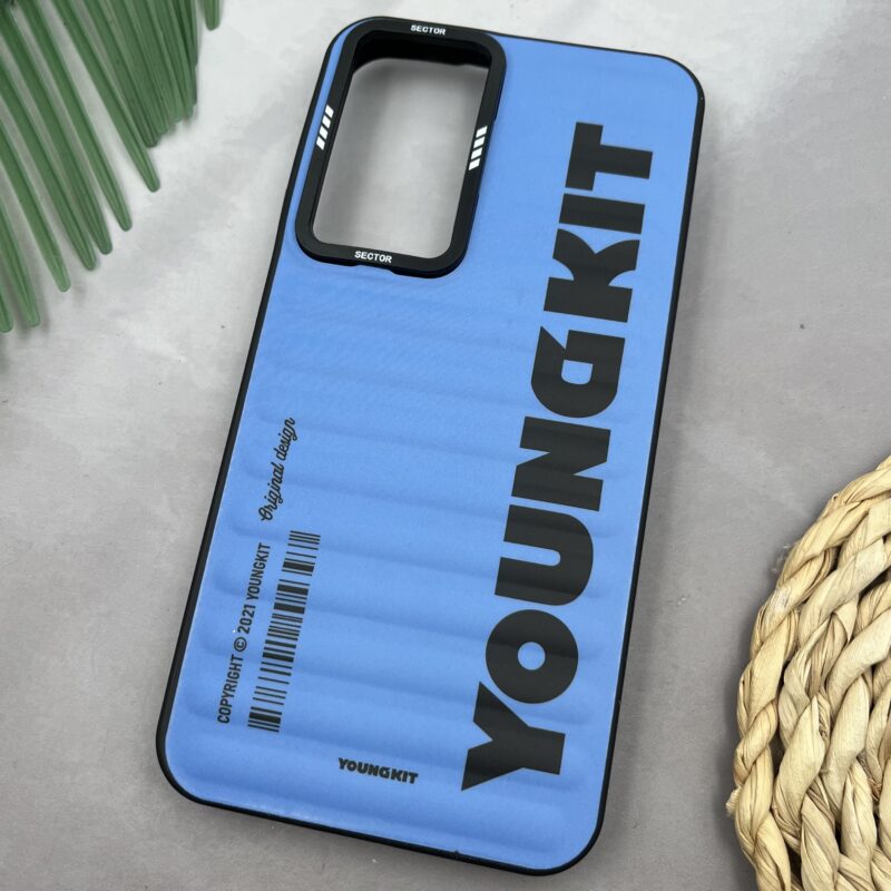قاب گوشی Galaxy A35 سامسونگ سیلیکونی YOUNGKIT طرح Barcode Sector اسپرت آبی کد 11915 - Image 2