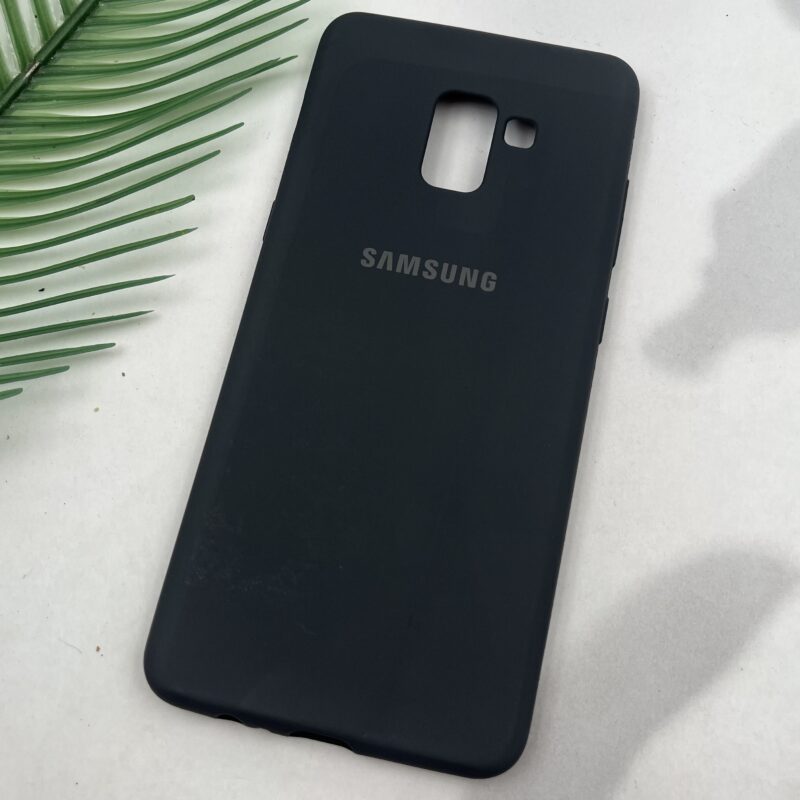 قاب گوشی Galaxy A8 Plus سامسونگ TPU سیلیکونی ژله ای لوگو دار خاکستری کد 15624 - Image 2