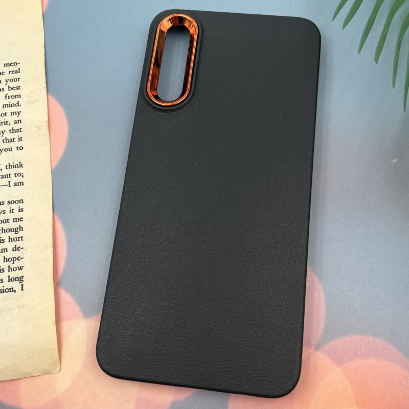 قاب گوشی Galaxy A30S / Galaxy A50S / Galaxy A50 سامسونگ Leather Design طرح چرم لنز متال مشکی کد 18177 - Image 2