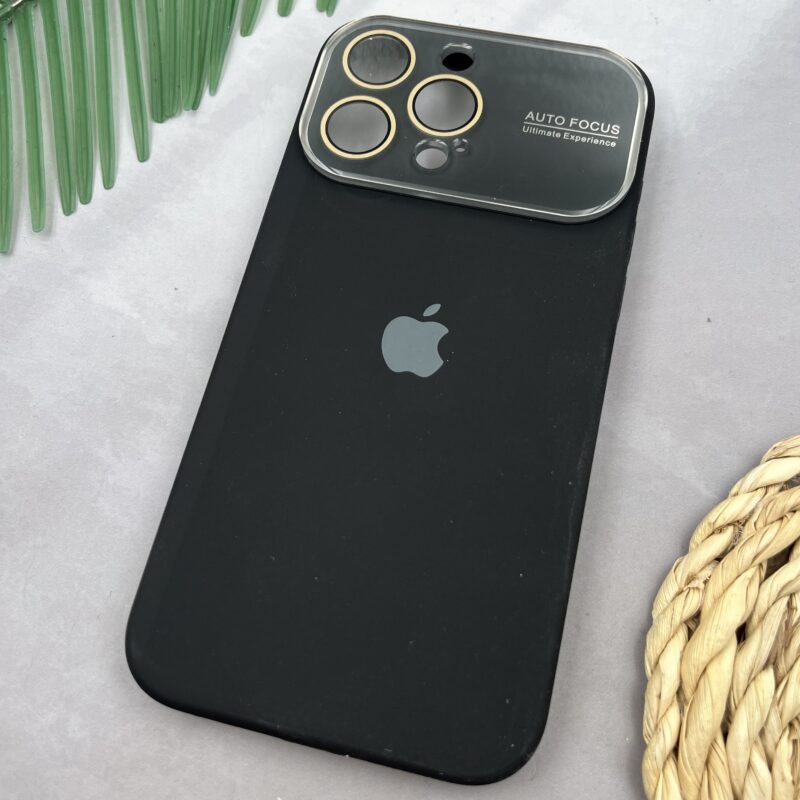 قاب گوشی iPhone 15 Pro Max آیفون سیلیکونی Auto Focus محافظ لنز دار شیشه ای مشکی کد 20365 - Image 2
