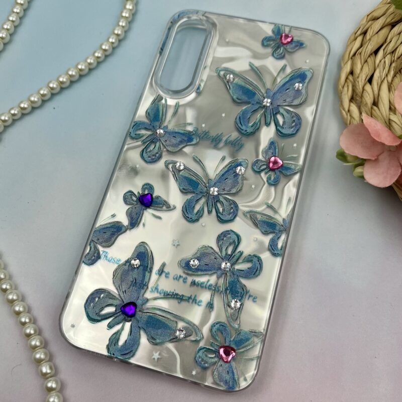 قاب گوشی Galaxy A30S / Galaxy A50S / Galaxy A50 سامسونگ 3D طرح سه بعدی نگین دار برجسته طرح پروانه آبی روشن کد 21294 - Image 2