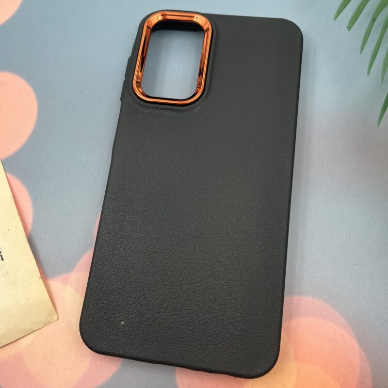 قاب گوشی Galaxy A15 سامسونگ Leather Design طرح چرم لنز متال مشکی کد 28126 - Image 2