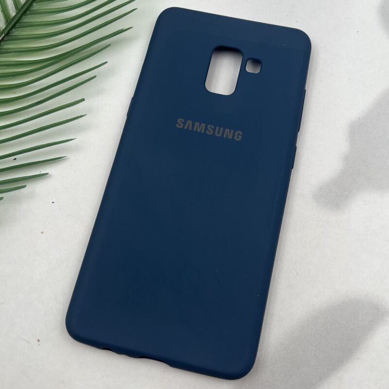 قاب گوشی Galaxy A8 Plus سامسونگ TPU سیلیکونی ژله ای لوگو دار سرمه ای کد 30222 - Image 2