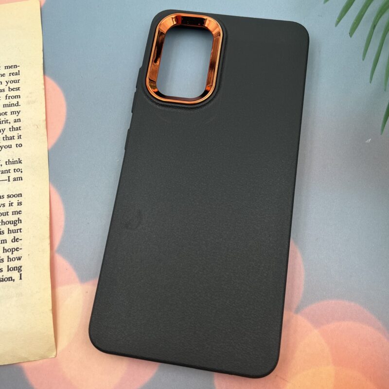 قاب گوشی Galaxy A32 4G سامسونگ Leather Design طرح چرم لنز متال مشکی کد 33899 - Image 2