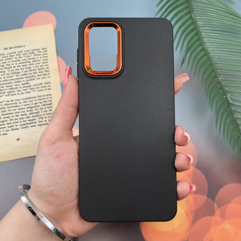 قاب گوشی Galaxy A12 / Galaxy M12 سامسونگ Leather Design طرح چرم لنز ...
