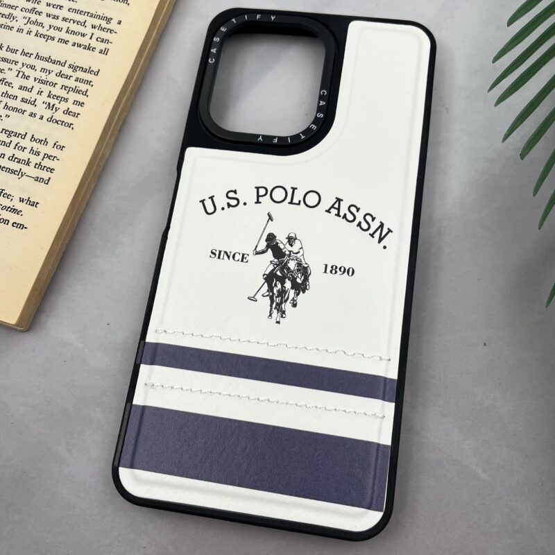 قاب گوشی Redmi 13C / Poco C65 شیائومی Polo اورجینال چرمی دوخت دار سفید سرمه ای کد 63467 - Image 2