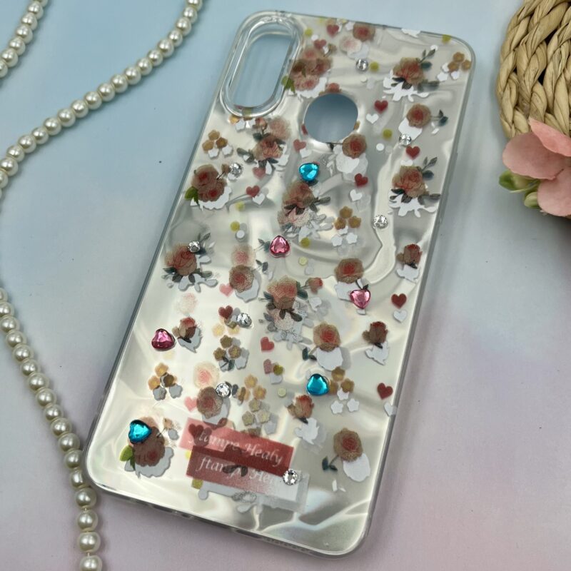 قاب گوشی Galaxy A20S سامسونگ 3D طرح سه بعدی نگین دار برجسته طرح رز قرمز کد 65017 - Image 2