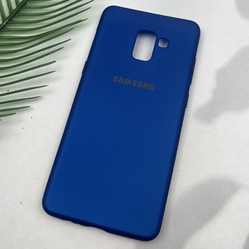 قاب گوشی Galaxy A8 Plus سامسونگ TPU سیلیکونی ژله ای لوگو دار آبی کاربنی کد 67008 - Image 2