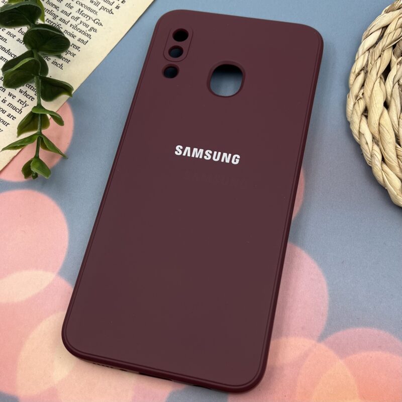 قاب گوشی Galaxy A20 / A30 سامسونگ سیلیکونی های کپی داخل پارچه ای زرشکی محافظ لنز دار کد 68102 - Image 2