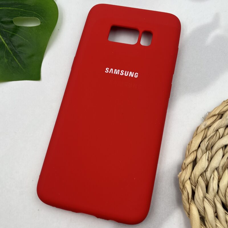 قاب گوشی Galaxy S8 سامسونگ سیلیکونی پاک کنی اورجینال داخل پارچه ای محافظ لنز دار رنگ قرمز کد 76088 - Image 2