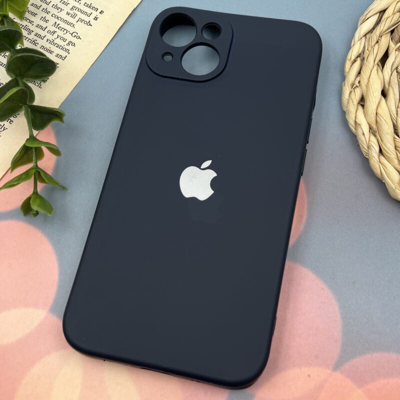 قاب گوشی iPhone 13 آیفون سیلیکونی های کپی داخل پارچه ای سرمه ای تیره محافظ لنز دار کد 80347 - Image 2