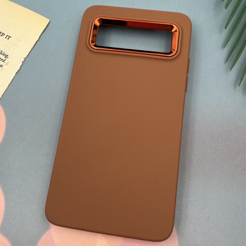 قاب گوشی Galaxy J2 Prime / Galaxy Grand Prime Plus سامسونگ Leather Design طرح چرم لنز متال عسلی کد 86598 - Image 2