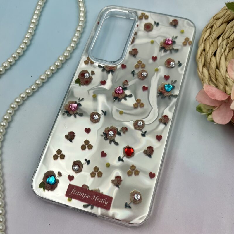 قاب گوشی Galaxy A55 سامسونگ 3D طرح سه بعدی نگین دار برجسته طرح رز قرمز کد 86634 - Image 2