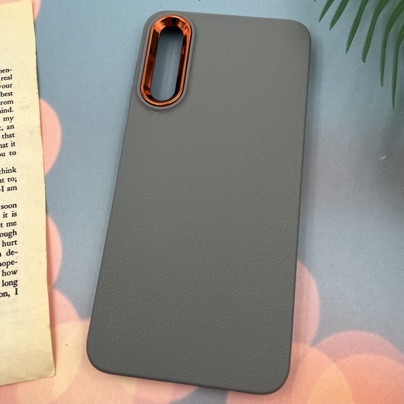 قاب گوشی Galaxy A30S / Galaxy A50S / Galaxy A50 سامسونگ Leather Design طرح چرم لنز متال تیتانیوم کد 91648 - Image 2