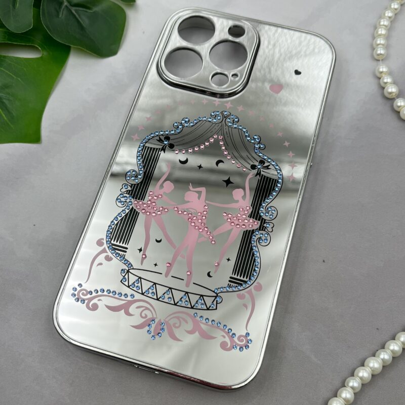 قاب گوشی iPhone 14 Pro Max آیفون آینه ای نگین دار برجسته محافظ لنز دار طرح رقص باله کد 96580 - Image 2