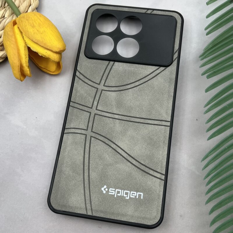 قاب گوشی Poco X6 Pro / Redmi K70E شیائومی مخمل NBA بسکتبالی Spigen محافظ لنز دار طوسی کد 15098 - Image 2