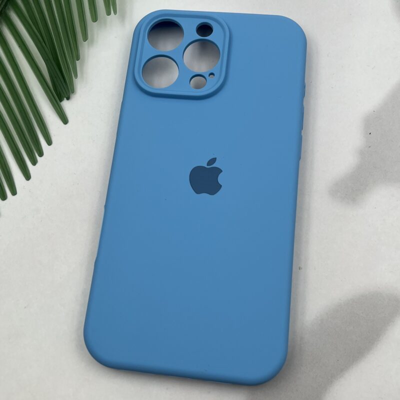 قاب گوشی iPhone 16 Pro Max آیفون سیلیکونی پاک کنی اورجینال داخل پارچه ای محافظ لنز دار رنگ آبی روشن کد 23747 - Image 2