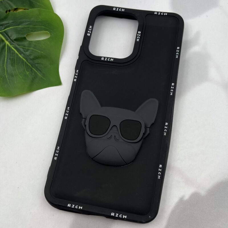 قاب گوشی Redmi 13C / Poco C65 شیائومی سیلیکونی عروسکی RICH برجسته سه بعدی طرح بولداگ کد 26252 - Image 2