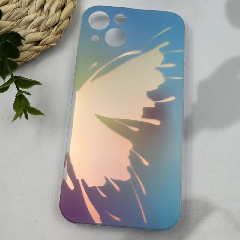 قاب گوشی iPhone 13 آیفون هفت رنگ هولوگرامی طرح پروانه Butterfly محافظ لنز دار کد 29295 - Image 2