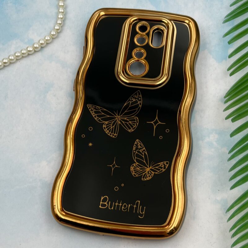 قاب گوشی Redmi Note 8 Pro شیائومی Solid دور طلایی مای کیس طرح پروانه Butterfly مشکی محافظ لنز دار کد 30661 - Image 2