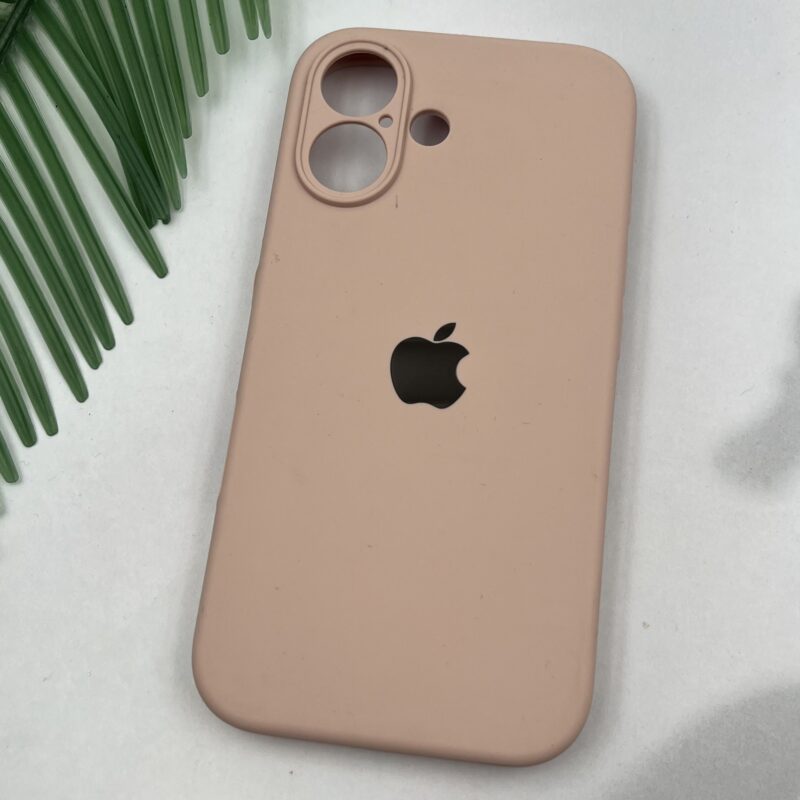 قاب گوشی iPhone 16 آیفون سیلیکونی پاک کنی اورجینال داخل پارچه ای محافظ لنز دار رنگ صورتی کد 30744 - Image 2