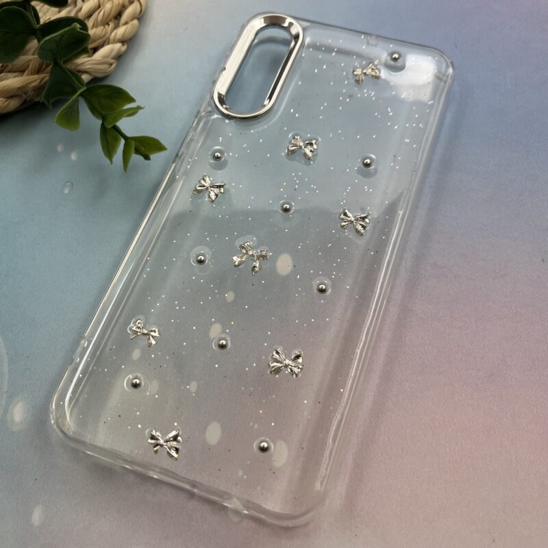 قاب گوشی Galaxy A30S / Galaxy A50S / Galaxy A50 سامسونگ رزینی لنز متال طرح مرواریدی پاپیون برجسته کد 33427 - Image 2